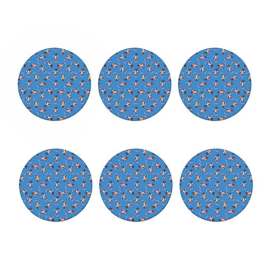 Skiing Dog Pattern Print Coaster Set