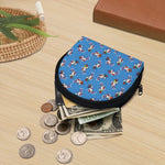 Skiing Dog Pattern Print Coin Purse