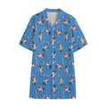 Skiing Dog Pattern Print Cotton Hawaiian Shirt