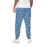 Skiing Dog Pattern Print Cotton Pants