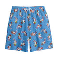 Skiing Dog Pattern Print Cotton Shorts