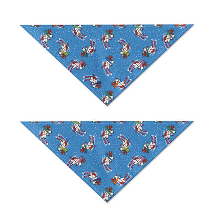 Skiing Dog Pattern Print Dog Bandana