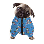 Skiing Dog Pattern Print Dog Zip Up Jacket
