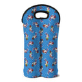 Skiing Dog Pattern Print Double Neoprene Wine Tote