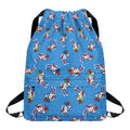 Skiing Dog Pattern Print Drawstring Backpack