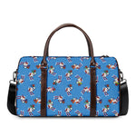 Skiing Dog Pattern Print Duffle Bag