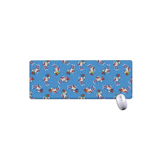 Skiing Dog Pattern Print Extended Mouse Pad