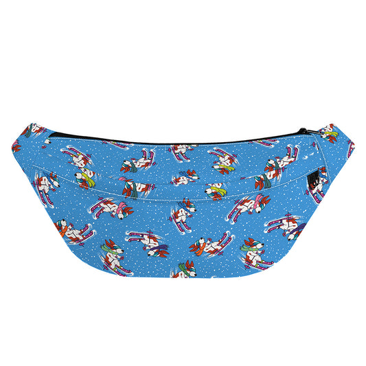 Skiing Dog Pattern Print Fanny Pack
