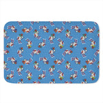 Skiing Dog Pattern Print Indoor Door Mat