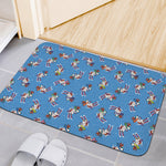 Skiing Dog Pattern Print Indoor Door Mat