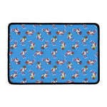 Skiing Dog Pattern Print Kitchen Mat