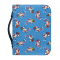 Skiing Dog Pattern Print Leather Bible Cover