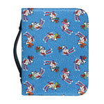 Skiing Dog Pattern Print Leather Bible Cover