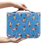 Skiing Dog Pattern Print Leather Bible Cover