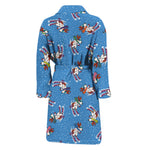 Skiing Dog Pattern Print Men's Bathrobe