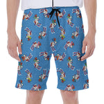 Skiing Dog Pattern Print Men's Beach Shorts