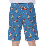 Skiing Dog Pattern Print Men's Beach Shorts