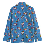Skiing Dog Pattern Print Men's Blazer