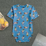 Skiing Dog Pattern Print Men's Bodysuit