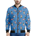 Skiing Dog Pattern Print Men's Bomber Jacket