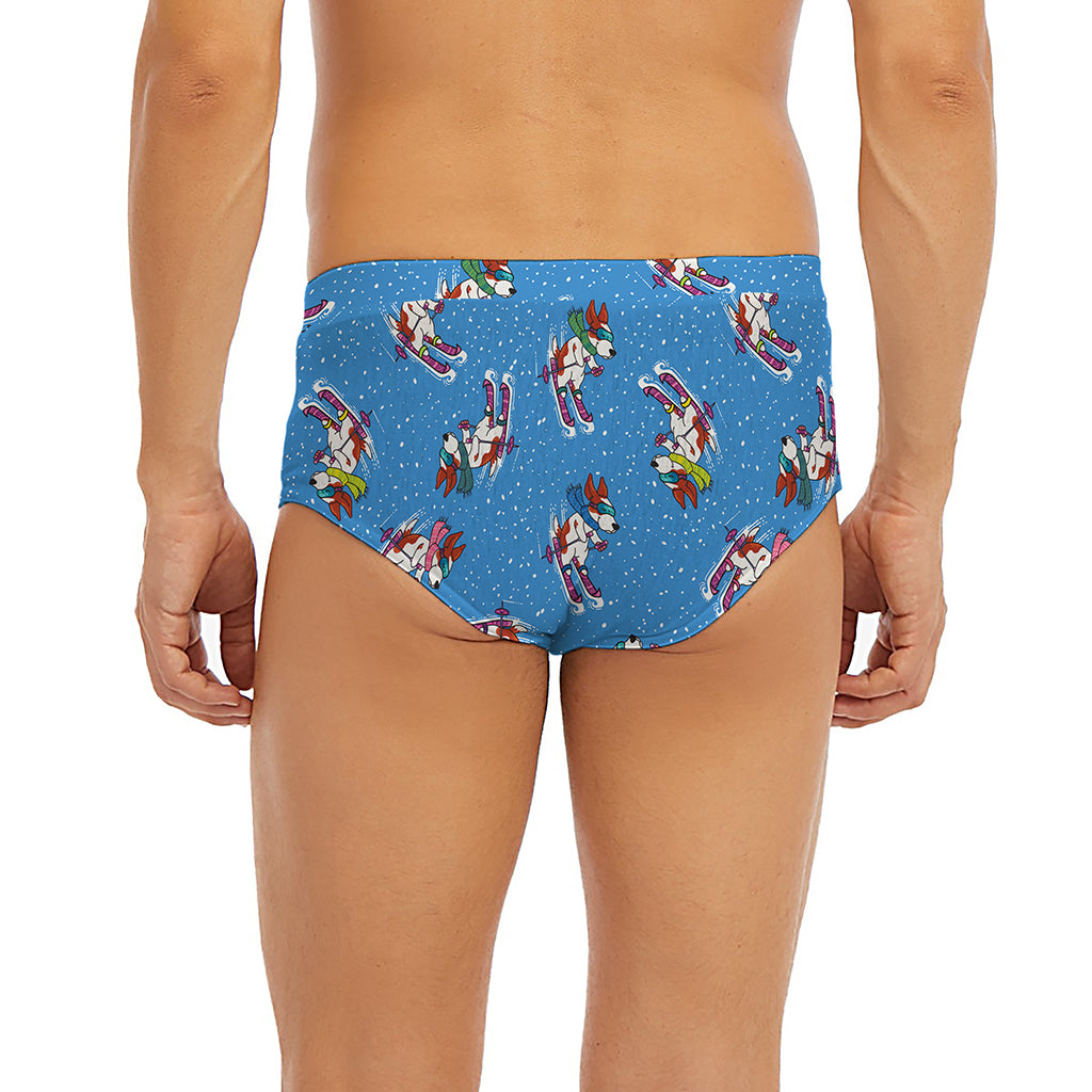 Skiing Dog Pattern Print Men's Briefs