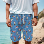Skiing Dog Pattern Print Men's Cargo Shorts