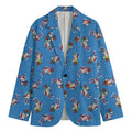 Skiing Dog Pattern Print Men's Cotton Blazer