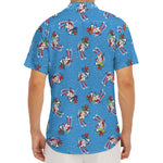 Skiing Dog Pattern Print Men's Deep V-Neck Shirt