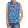 Skiing Dog Pattern Print Men's Fitness Tank Top