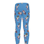 Skiing Dog Pattern Print Men's leggings