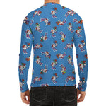 Skiing Dog Pattern Print Men's Long Sleeve Rash Guard