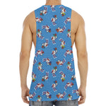 Skiing Dog Pattern Print Men's Muscle Tank Top
