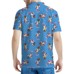 Skiing Dog Pattern Print Men's Polo Shirt