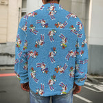 Skiing Dog Pattern Print Men's Shirt Jacket