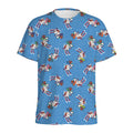 Skiing Dog Pattern Print Men's Athletic T-Shirt