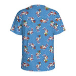 Skiing Dog Pattern Print Men's Sports T-Shirt