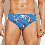 Skiing Dog Pattern Print Men's Swim Briefs
