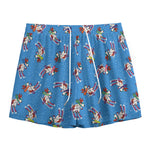 Skiing Dog Pattern Print Mesh Shorts