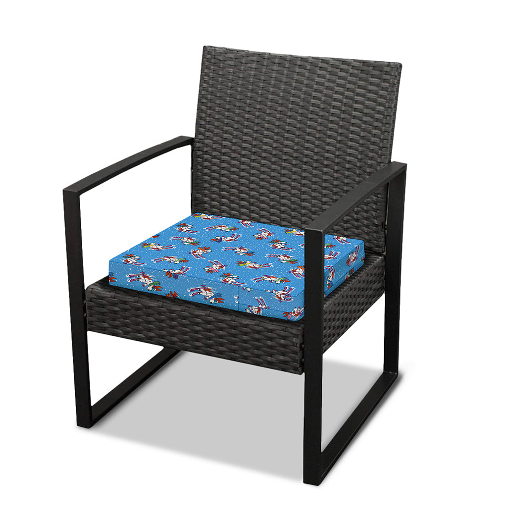 Skiing Dog Pattern Print Outdoor Seat Cushion Cover