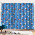 Skiing Dog Pattern Print Pencil Pleat Curtains