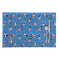 Skiing Dog Pattern Print Placemat