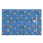 Skiing Dog Pattern Print Placemat