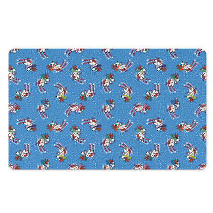 Skiing Dog Pattern Print Polyester Doormat