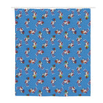 Skiing Dog Pattern Print Polyester Shower Curtain