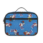 Skiing Dog Pattern Print Portable Lunch Bag