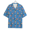 Skiing Dog Pattern Print Rayon Hawaiian Shirt