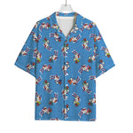 Skiing Dog Pattern Print Rayon Hawaiian Shirt