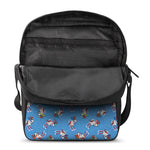 Skiing Dog Pattern Print Rectangular Crossbody Bag