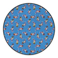 Skiing Dog Pattern Print Round Floor Mat