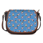 Skiing Dog Pattern Print Saddle Bag
